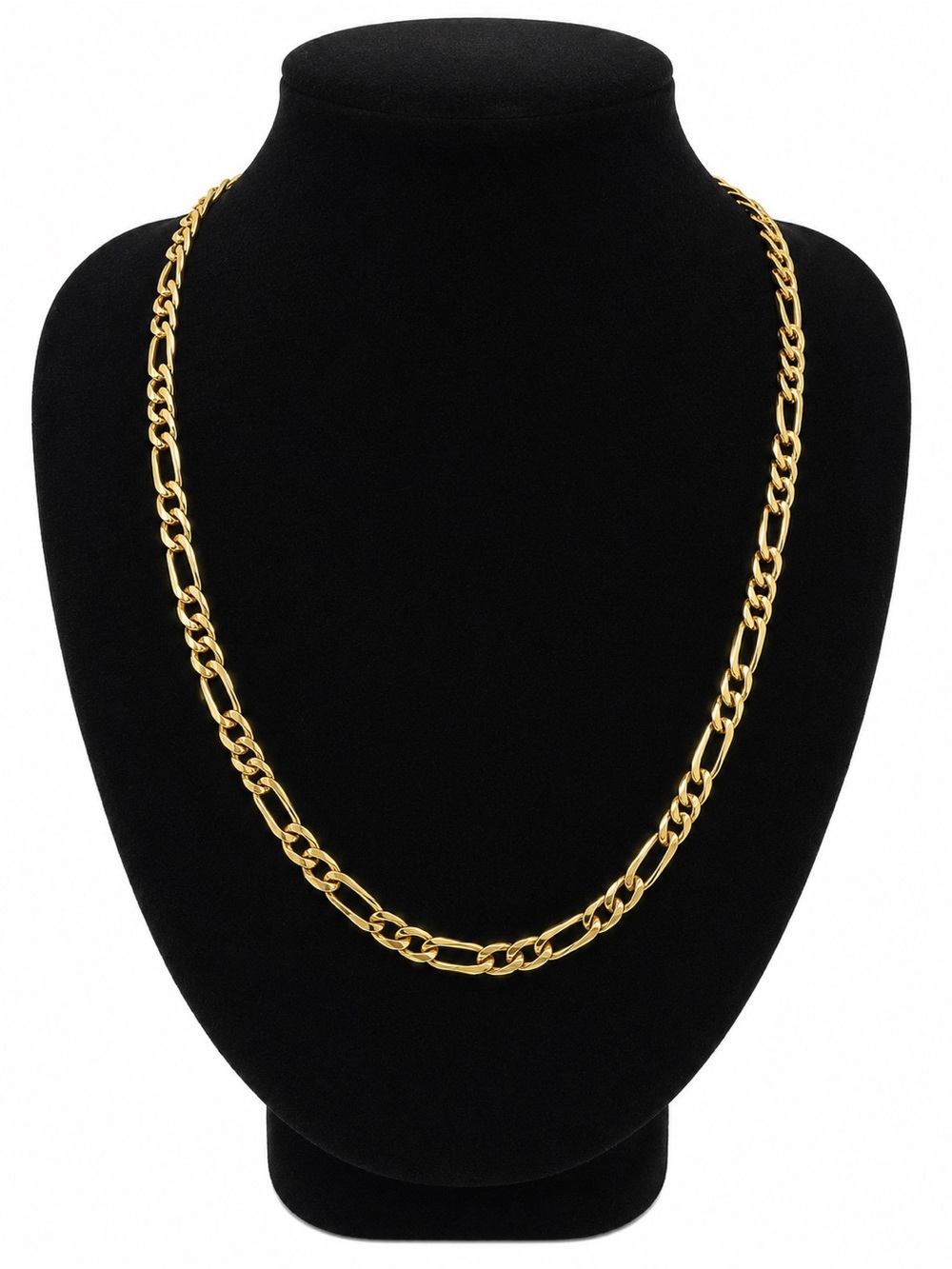 NWT Men’s Gold Figaro Chain Necklace 22.5” Stainless Steel Jewelry